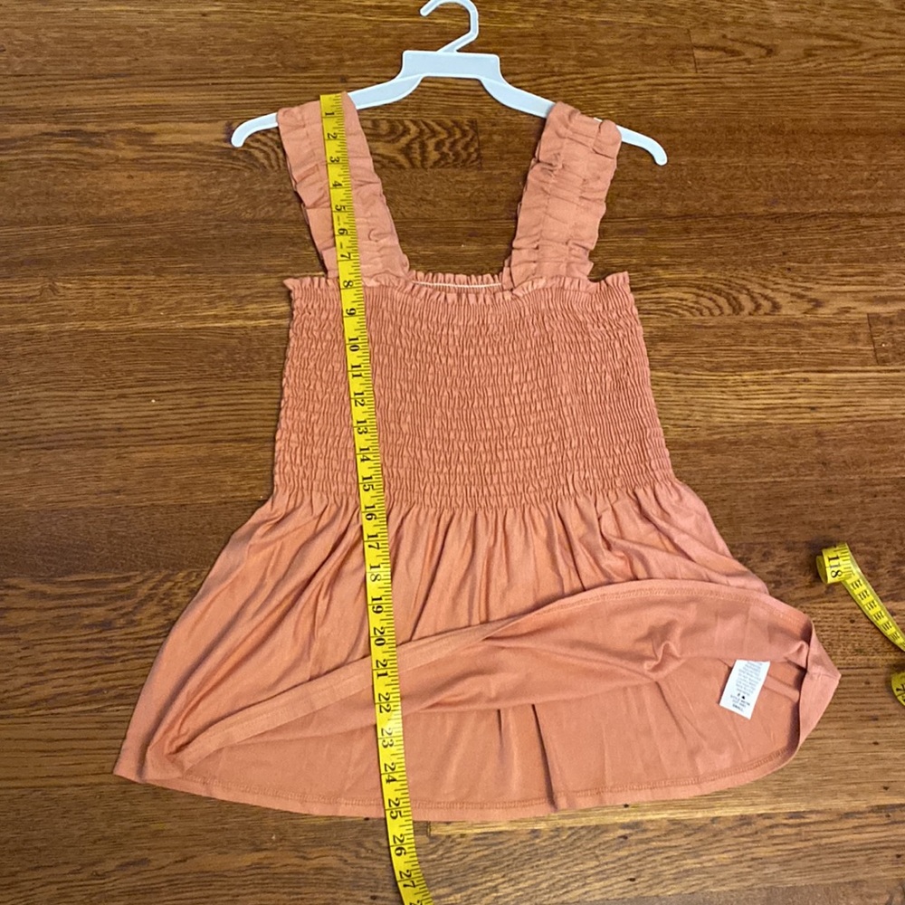 NWT Pink Desert Ruffled Strap Smocked Flowy Tank Top - Picture 9 of 13